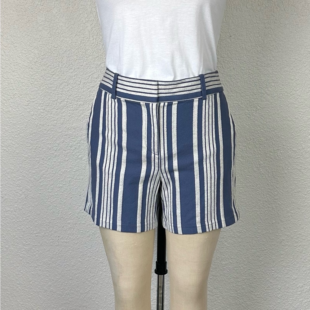 Striped Blue and White Women's Shorts Ann Taylor Women’s Shorts size 8 Cotton